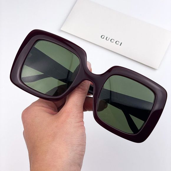 Gucci GG0896S 003 Sunglasses Red Green Square Women - Picture 1 of 11